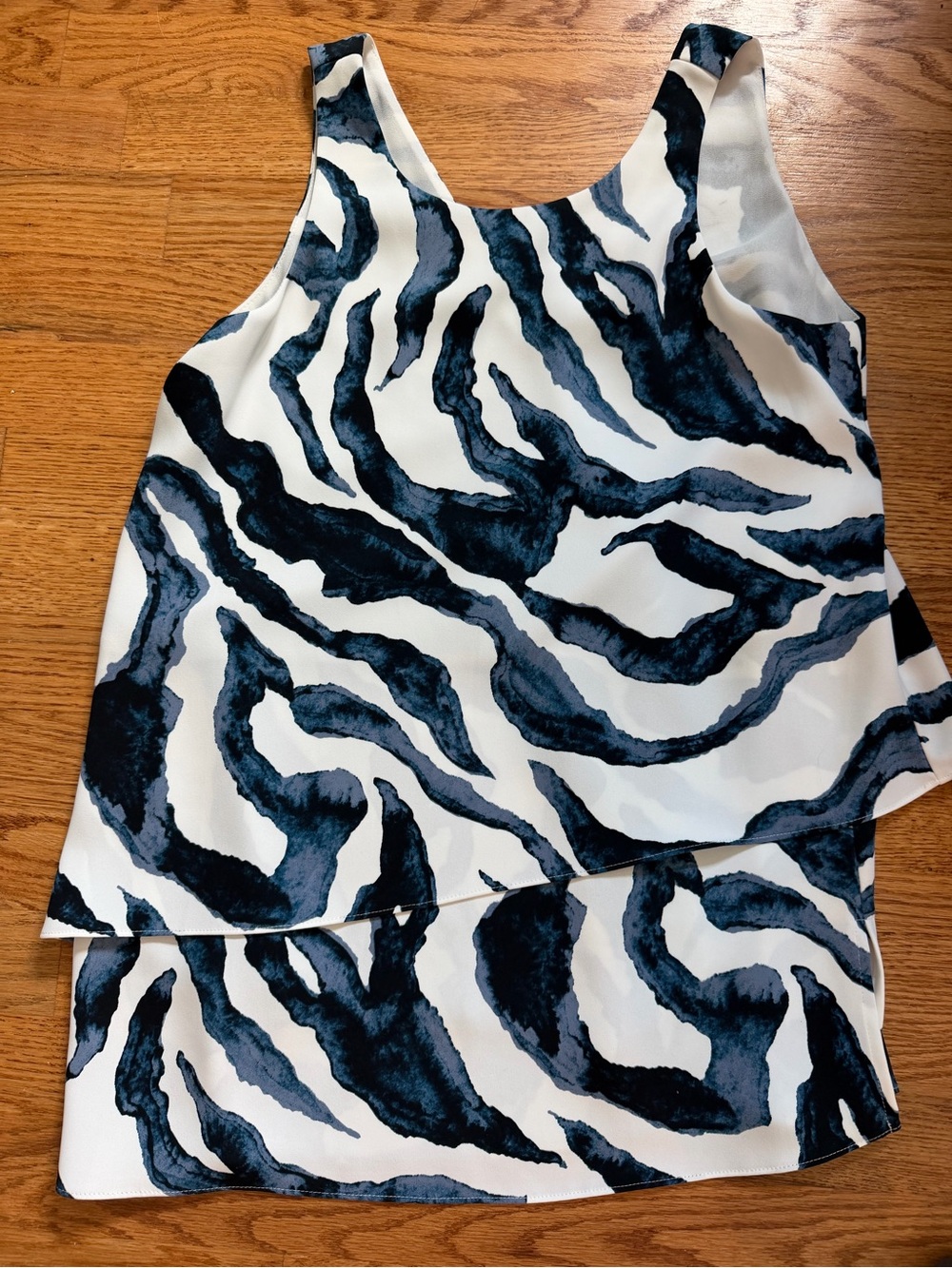 cooper & ella Black and White Layered Zebra-Print Tank Top